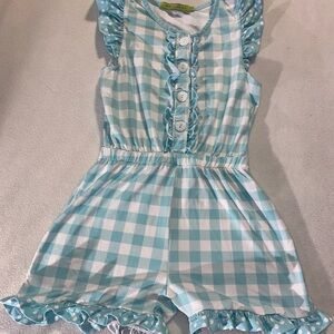Charming Checkered Girls Romper